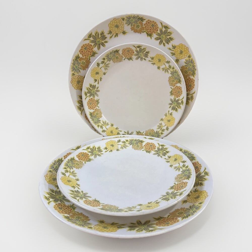 Set Of 4 Noritake Dinner & Salad Plates Progression China Sunny Side